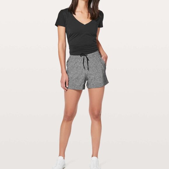 NEW Lululemon Spring Break Away Short *4-way Stretch 3" Heather Lux Mult Black 4 - Picture 4 of 4